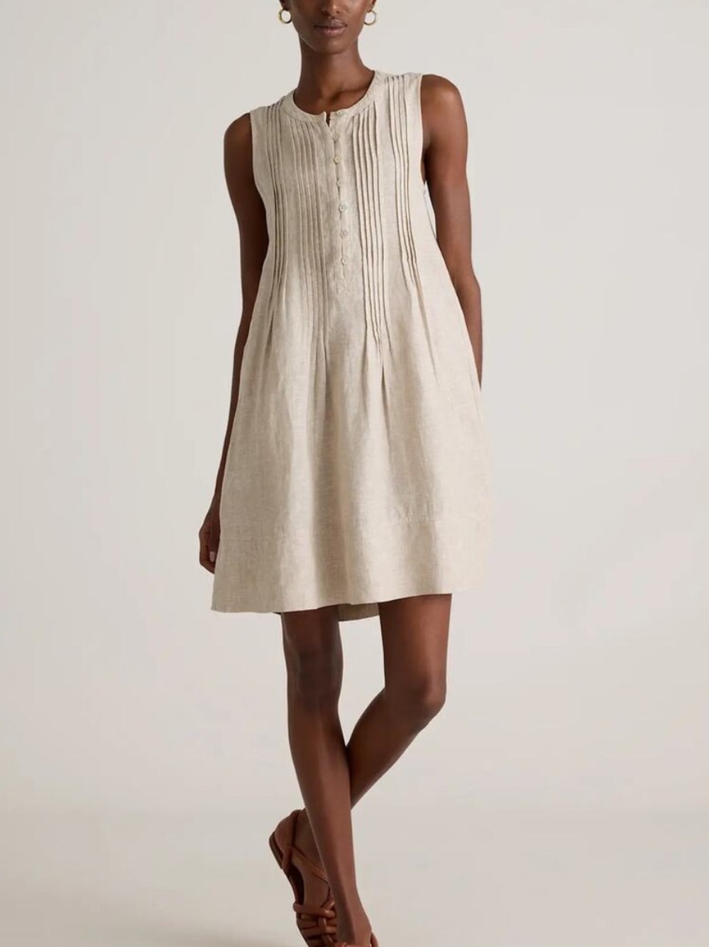 Quince Linen Sleeveless Swing Dress Size Small